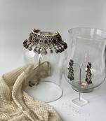 Gold plated amethyst necklace set