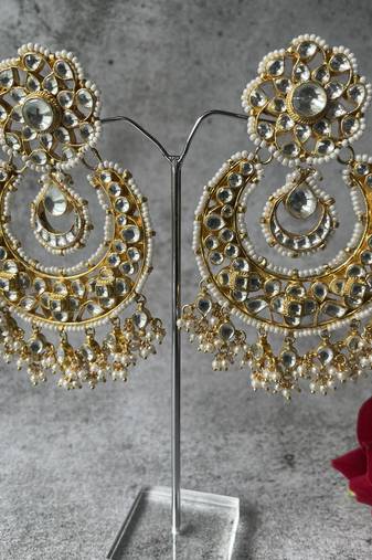 Gold plated dangler earrings