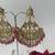Gold plated pink stone dangle earrings