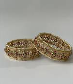 Gold plated studded bangle