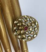 Gold plated red stone ring