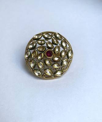 Gold plated red stone ring 2