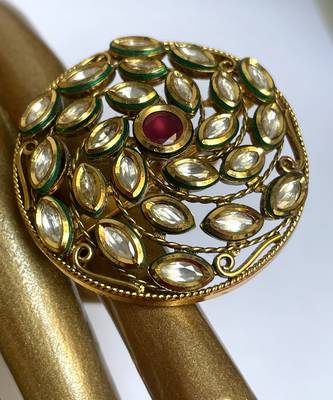 Gold plated red stone ring 3