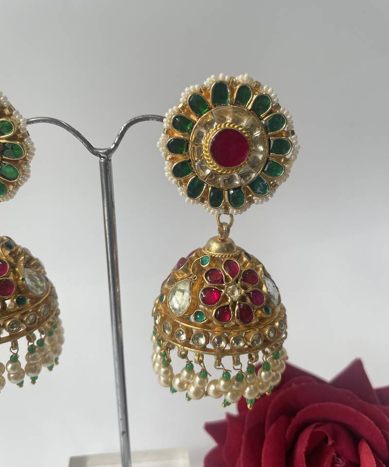 Gold plated multicolor earrings