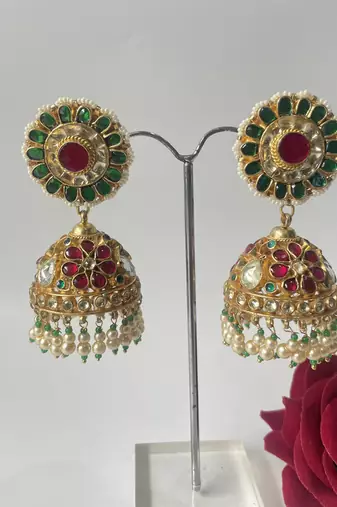 Gold plated multicolor earrings