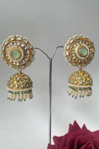 Gold plated Green Jhumkas