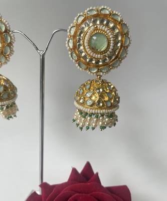 Gold plated Green Jhumkas 2
