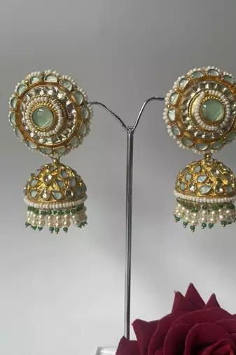 Gold plated Green Jhumkas