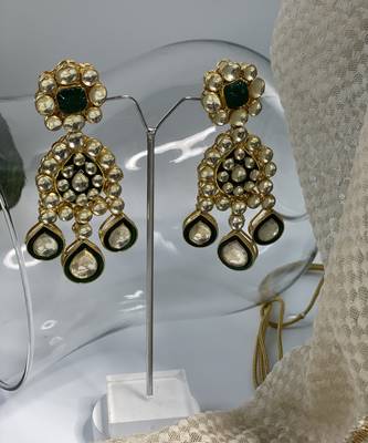 Gold plated Green Kundan necklace set 1