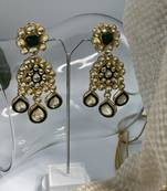 Gold plated Green Kundan necklace set