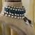Silver plated pearl necklace with green stone