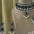Silver plated pearl necklace with green stone