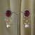 Gold plated Ruby pearl necklace set