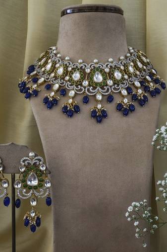 Gold plated multicolor necklace set