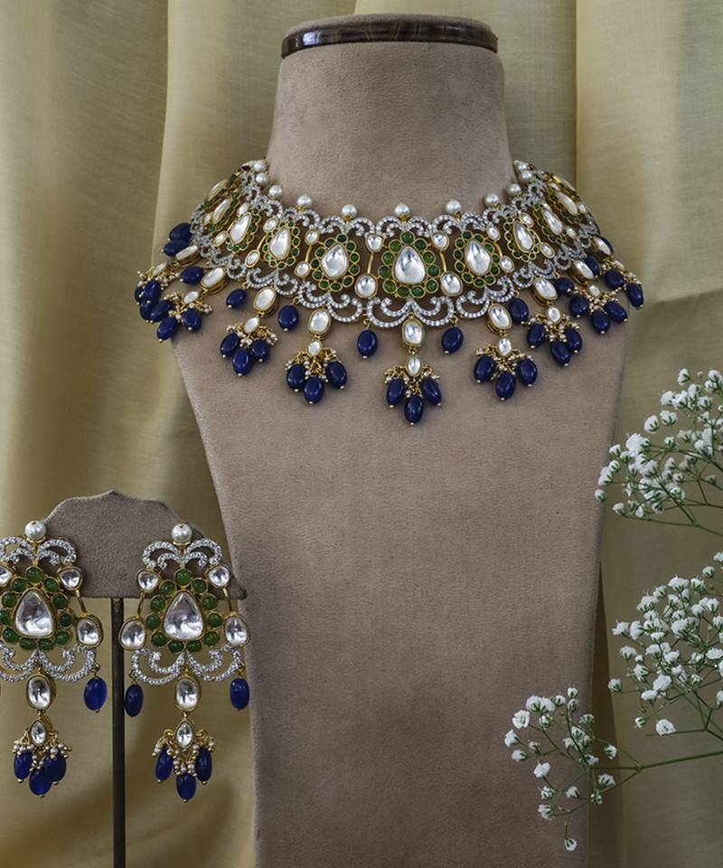Gold plated multicolor necklace set