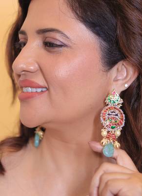 Gold plated multicolor earrings 3