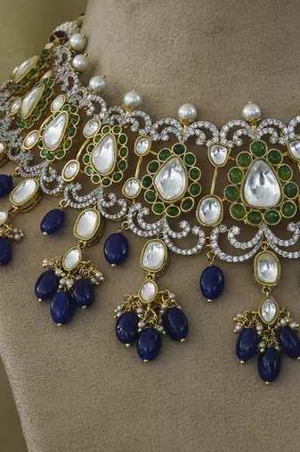 Gold plated multicolor necklace set