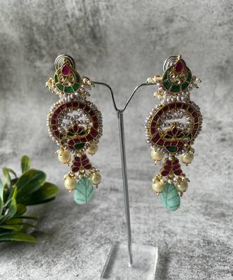 Gold plated multicolor earrings 1