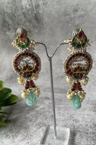 Gold plated multicolor earrings