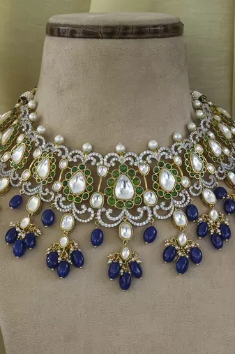 Gold plated multicolor necklace set