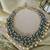 Gold plated green stone necklace set