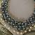 Gold plated green stone necklace set