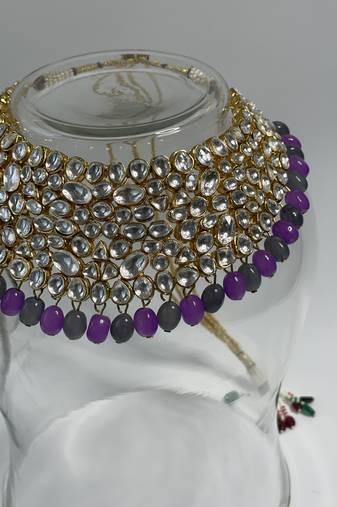 Gold plated multicolor necklace set