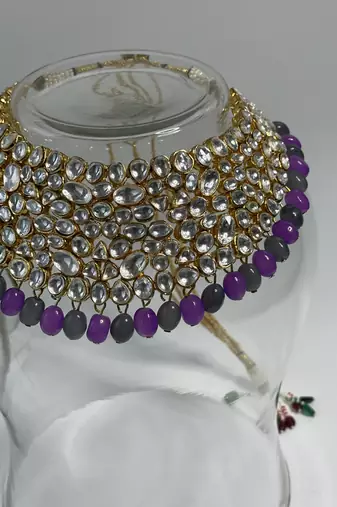 Gold plated multicolor necklace set