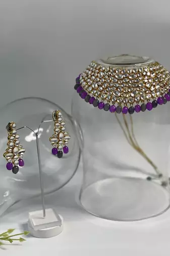 Gold plated multicolor necklace set
