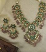 Gold plated multicolor necklace set