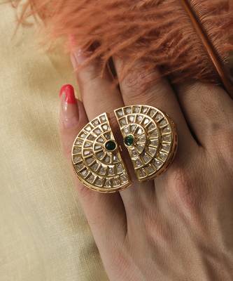 Gold plated Kundan ring 1