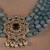 Gold plated blue bead necklace set