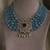 Gold plated blue bead necklace set