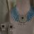 Gold plated blue bead necklace set