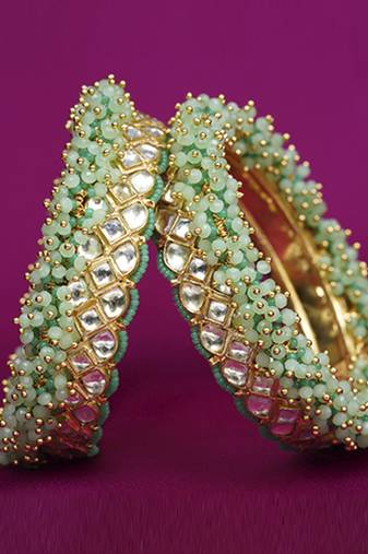 Gold plated Green bracelet
