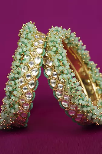 Gold plated Green bracelet
