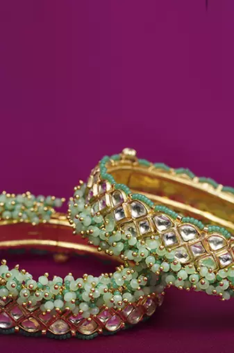 Gold plated Green bracelet