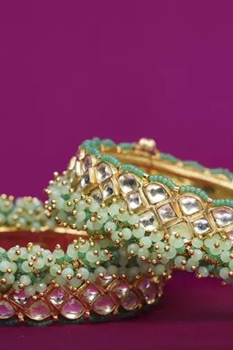 Gold plated Green bracelet