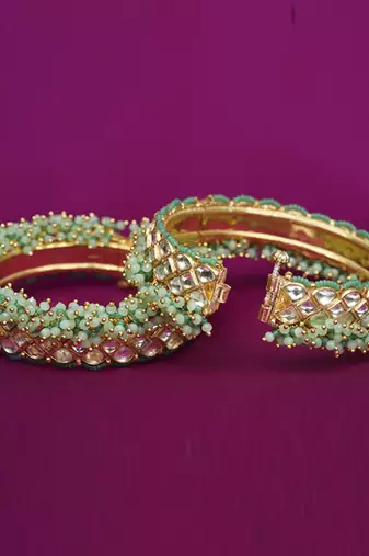 Gold plated Green bracelet