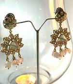 Gold plated pink bead necklace set