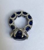 Silver plated blue stone ring