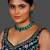 Silver plated Emerald necklace set
