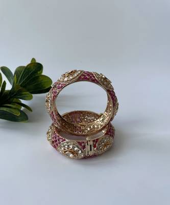 Gold plated pink bangle 2