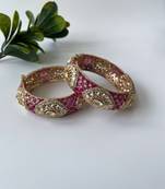 Gold plated pink bangle