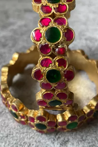 Gold plated Pink stone  bracelet