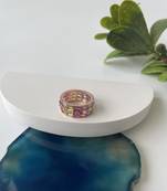 Gold plated multicolor ring