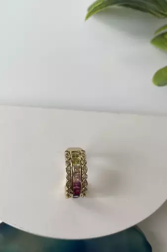 Gold plated multicolor ring
