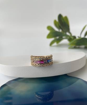 Gold plated multicolor ring 3