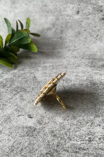 Gold plated multicolor ring