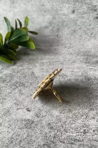 Gold plated multicolor ring